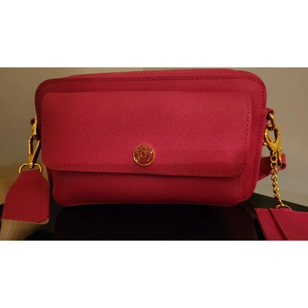Joy Clean & Chic Saffiano Leather Crossbody Bag Beautiful Pink w/Card Holder